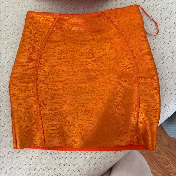 Metallic Bandage Orange Skirt Set - Picture 7 of 7